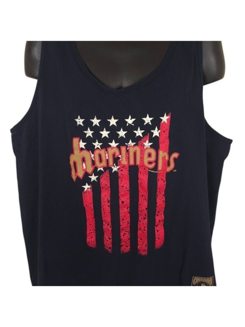 Seattle Mariners Tank Top Mens Size 2XL Black MLB Baseball Retro Logo